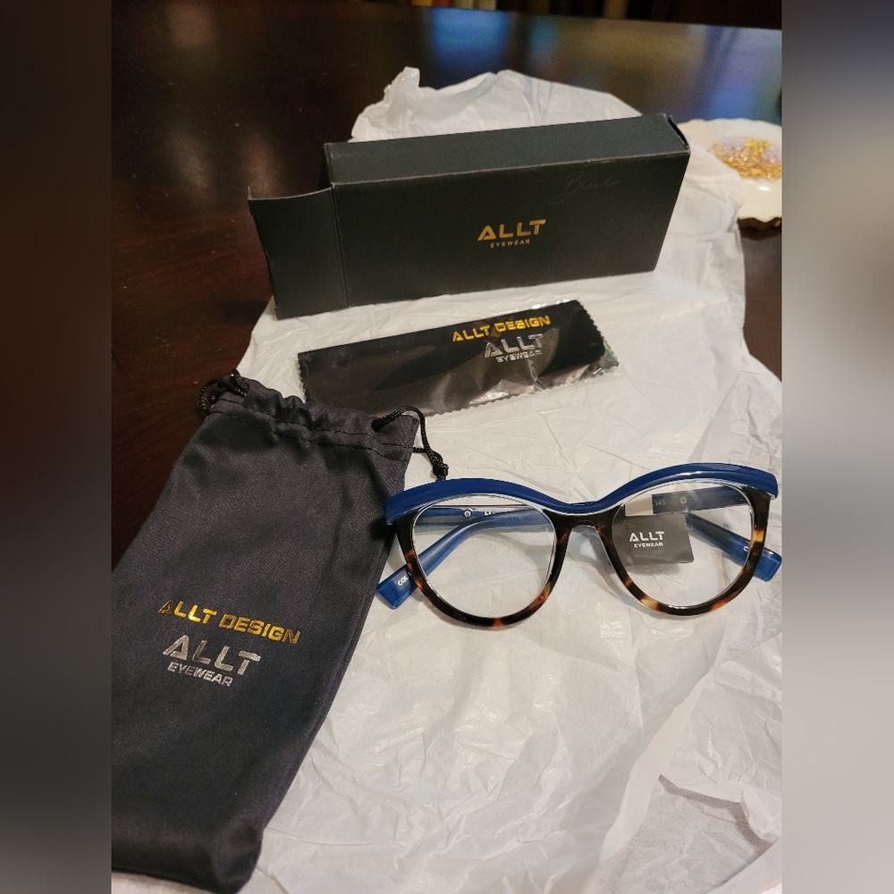 New Blue & Tiger eye cateye style glasses